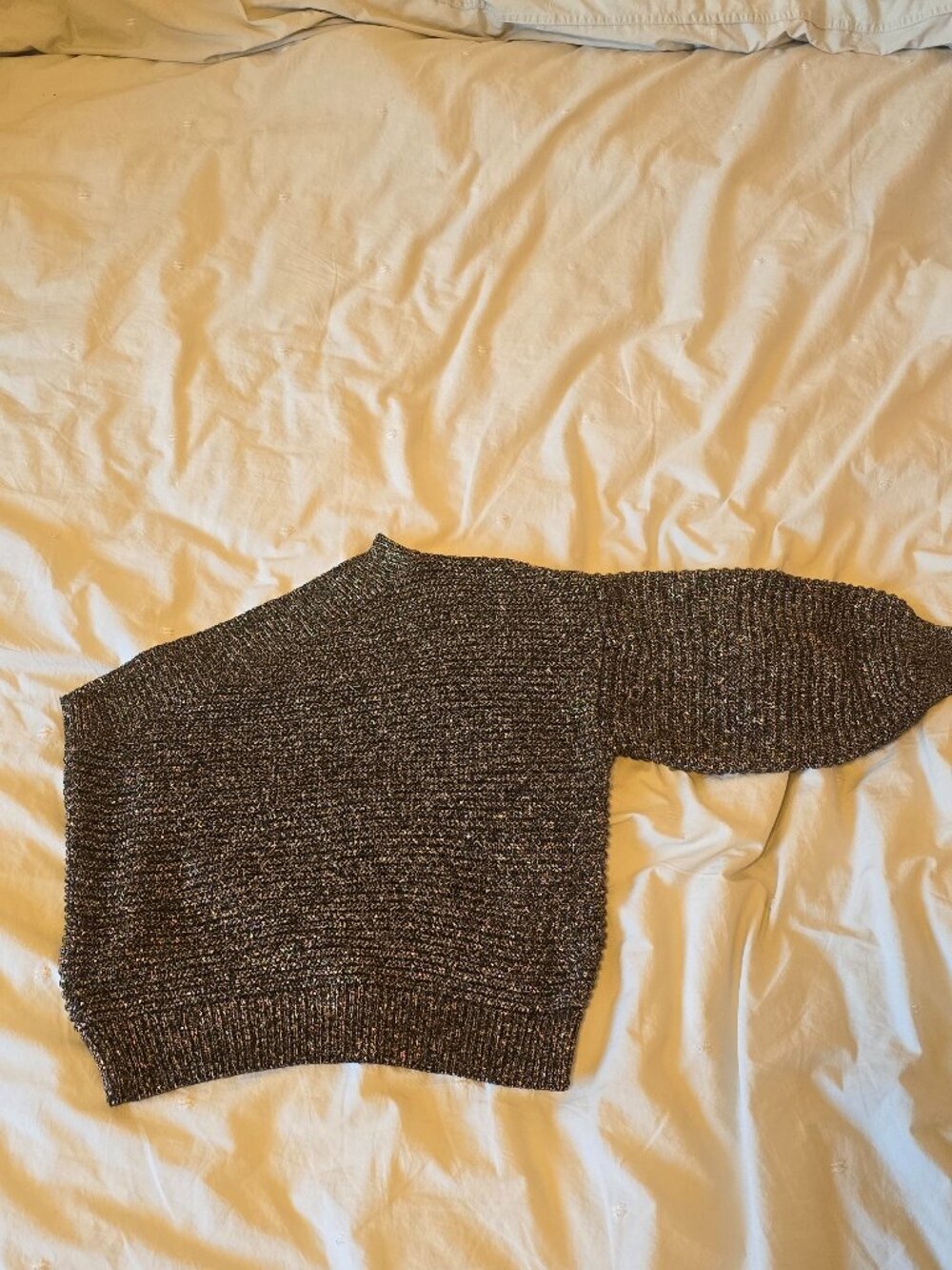 Metallic One Shoulder Sweater